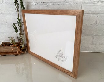 SHIPS TODAY - 11x14" Picture Frame in Solid Natural Cherry Peewee Style - In Stock - Handmade 11 x 14 Solid Hardwood Modern Gift