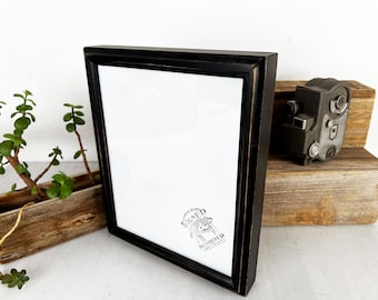 SHIPS TODAY - 8x10 Picture Frame in Deep Double Cove Style with Vintage Black Finish - In Stock - 8 x 10 Photo Frame
