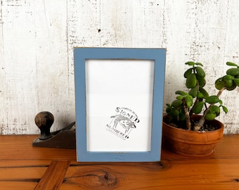 5x7" Picture Frame in PeeWee Style with Vintage Smokey Finish - Same Day Shipping - IN STOCK - Gallery Frame 5 x 7 Blue