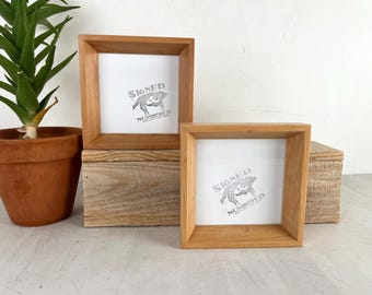 5x5" Square Picture Frame - SHIPS TODAY - Park Slope Style Built from Solid Natural Alder - In Stock - 5 x 5 Frame Solid Wood Modern