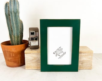 5.5x8.5" Picture Frame - SHIPS TODAY - 1.5 Standard Style with Vintage Peacock Green Finish - In Stock - 5.5 x 8.5 inch Frame