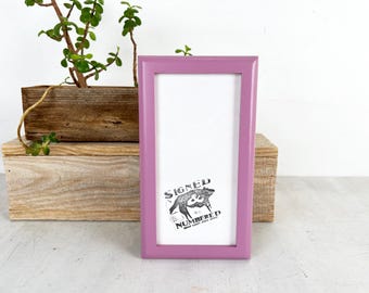 SHIPS TODAY - 4x8 Picture Frame - Peewee Rounded Style with Solid Violet Finish - In Stock - Panoramic Frames 4 x8 inches Purple