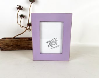 5x7" Picture Frame - SHIPS TODAY - 1.5 Standard Style with Vintage Lilac Finish - In Stock - 5 x 7 Photo Frame Rustic Purple