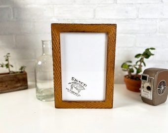 SHIPS TODAY - 6x9" Picture Frame - 1x1 Roughsawn Style with Super Vintage Roman Gold Finish - In Stock - 6 x 9 inch Picture Frames