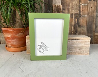 SHIPS TODAY - 6x8 Picture Frame - 1x1 Flat Style with Vintage Guacamole Green Finish - In Stock - 6 x 8 Photo Frame - Rustic Frame