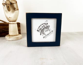 4x4 Photo Frame - SHIPS TODAY - Peewee Style with Vintage Navy Blue Finish - In Stock - 4 x 4  Blue Square Photo Frames