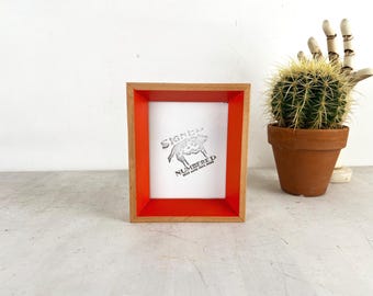 4x5 Picture Frame in Park Slope Minus Style with Deep Orange Wash finish - In Stock - Same Day Shipping - Unique Picture Frame 4 x 5 inches