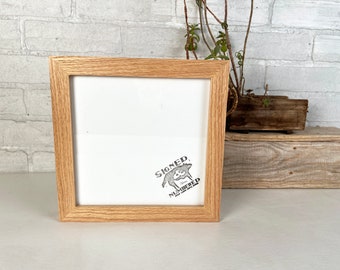 SHIPS TODAY - 8x8" Picture Frame - 1x1 Flat Style with Natural Oak Finish - In Stock - 8 x 8 Square Photo Frame Modern Room Decor