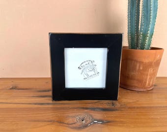 SHIPS TODAY - 5x5" Square Picture Frame in Mountain Dandy Reclaimed Cedar with Vintage Black Finish - In Stock - Handmade 5 x 5 Frame Black
