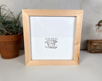 SHIPS TODAY - 8x8" Picture Frame - 1x1 Flat Style with Natural Maple Finish - In Stock - 8 x 8 Square Photo Frame Modern Room Decor