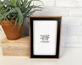 SHIPS TODAY - 6x9" Picture Frame - 1x1 2-Tone Style with Vintage Black Finish - In Stock - 6 x 9 inch Picture Frames