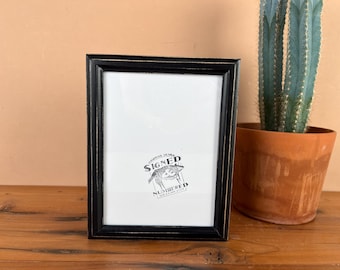 6x8" Picture Frame - SHIPS TODAY - Deep Double Cove Style with Vintage Black Finish - In Stock - 6 x 8 Picture Frames Modern Decor