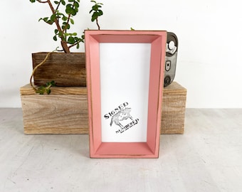 4x8" Picture Frame - SHIPS TODAY - Park Slope style with Vintage Rose Pink Finish - In Stock - Panoramic Frames 4 x 8 inches Pink