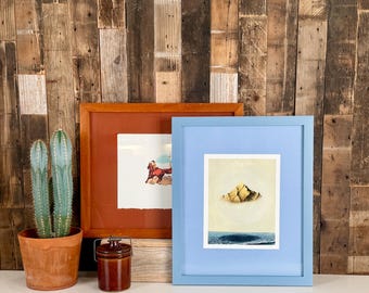 Monochrome 13x16 inch Frame With Mat - Choose Your Photo Size & Color of Your Choice in 1x1 Flat Style - Free Shipping