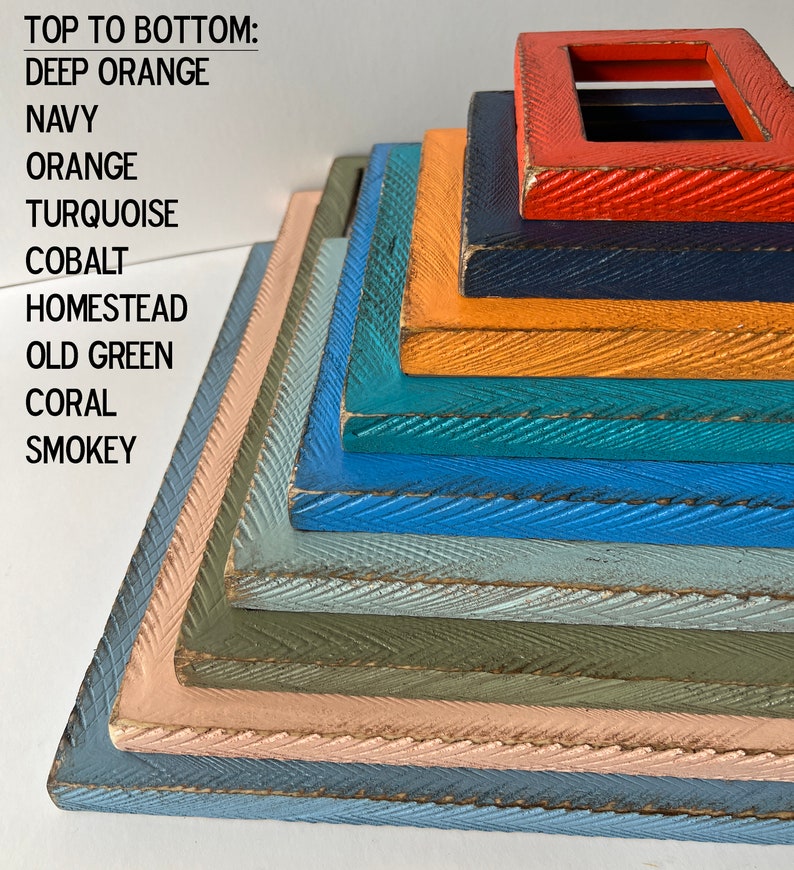 Super Vintage Color of Your Choice in 1x1 Roughsawn Style Choose your frame size: 2x2 up to 18x24 inches - A4 size Picture Frames Bild 6