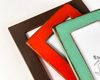 Super Vintage Color of Your Choice in 1.5" Reclaimed Cedar Choose your frame size: 3x3, 2x6, up to 20x30 inches - A3 11.7x16.5" size