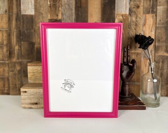 SHIPS TODAY - 11x14" Picture Frame in Foxy Cove Style with Solid Cerise Pink Finish - In Stock - Handmade 11 x 14 Hardwood