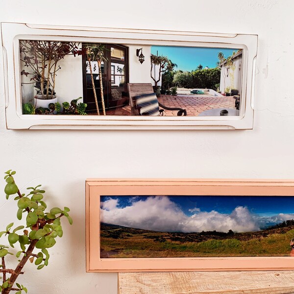 5x15 Panoramic Picture Frame in Vintage Color and Style of Your Choice - Solid Hardwood Frames - 5 x 15 inch Panorama Photo Print Frames