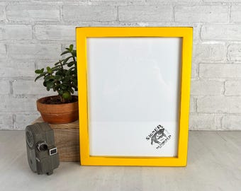 SHIPS TODAY 8.3x11.7" A4 Size Picture Frame - Peewee Style with Vintage Buttercup Yellow Finish - In Stock - Handmade 8.3 x 11.7 inch Frame