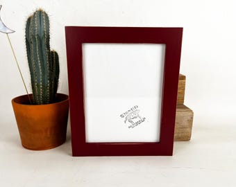 SHIPS TODAY - 8.5 x 11 Picture Frame - 1.5 Standard Style with Vintage Wine Finish - In Stock - 8.5x11 inch Picture Frame Gallery Red Poplar