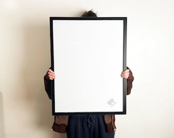 SHIPS RIGHT AWAY Choose your Print Size: 18x24, 20x24, 20x26, 20x30 - Solid Hardwood Large Poster Frame in Deep Flat Vintage Black Style