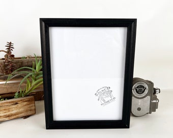 SHIPS TODAY - 8.5 x 11 Picture Frame - Foxy Cove Style with Solid Black Finish - In Stock - 8.5x11 inch Picture Frame Gallery Black