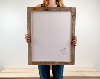 16x20" Picture Frame in 1.5" wide Rustic Natural Reclaimed Cedar - IN STOCK - Same Day Shipping - 16 x 20 inch Upcycled Photo Frame