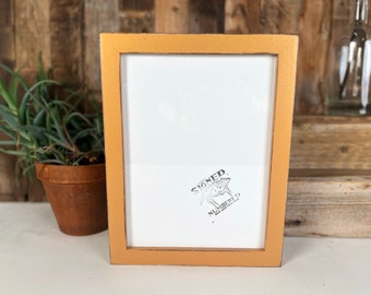 8.25 x 11 Picture Frame - SHIPS TODAY - 1x1 Flat Style with Vintage New Gold Finish - In Stock - 8.25x11 inch Picture Frame Metallic