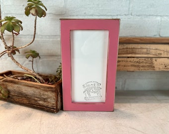 4x8 Picture Frame - SHIPS RIGHT AWAY - 1x1 Flat Style with Vintage Pink Finish - In Stock - Panoramic Frames 4 x 8 inches Pink Decor