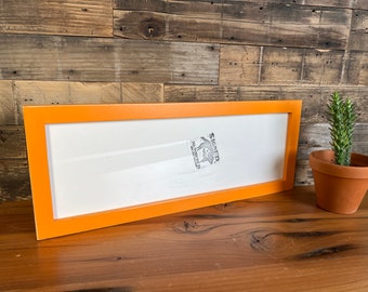 SHIPS TODAY - 6x18" Panoramic Picture Frame 1x1 Flat Style with Vintage Orange Finish - In Stock - 6 x 18 Picture Frame