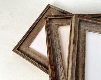 Picture Frame in Rustic Reclaimed Cedar Build Up Style - Choose your frame size - 2x2 up to 16x20 inches - Photo Frames 8x12, 8x10 etc