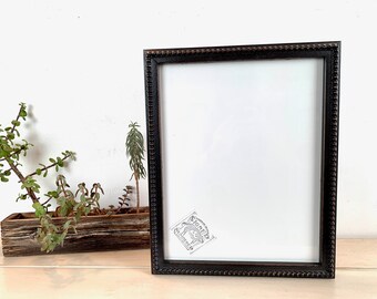 11x14" Picture Frame - SHIPS TODAY - 1x1 Bumpy Trim Style with Vintage Black Finish - In Stock - 11 x 14 Handmade Frame