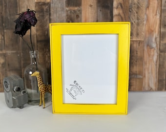 8x10 Picture Frame - SHIPS TODAY - 1.5 Outside Cove style with Vintage Yellow Finish - In Stock - 8 x 10 Photo Frame