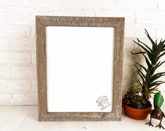 SHIPS TODAY - 11x14 inch Picture Frame in 1.5" Wide Rustic Natural Reclaimed Cedar Wood - Upcycled Wood 11x14 Photo Frame - In Stock
