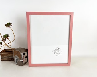 SHIPS TODAY - 11x14" Picture Frame in Peewee Style with Vintage Rose Pink Finish - In Stock - Handmade 11 x 14 Hardwood