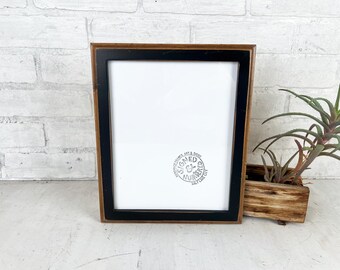 SHIPS TODAY - 8x10" Picture Frame - 1x1 2Tone Style with Weathered Black and Brown Finish 8 x 10 Frame - In Stock - 8x10 Gift Frame