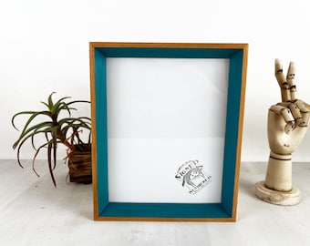 SHIPS TODAY - 8x10 Picture Frame - Turquoise Wash on Alder in Park Slope Minus Style - In Stock - 8 x 10 Photo Frame Gallery Blue Green