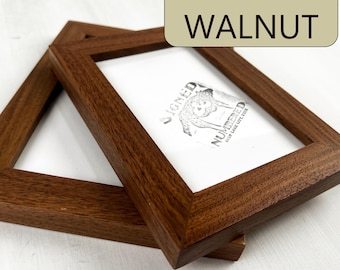 SHIPS RIGHT AWAY - 4x6, 5x7, 6x6, 6x8, 8x10, 11x14 - Choose Your Size - 1x1 Flat Style in Natural Walnut Hardwood - In Stock