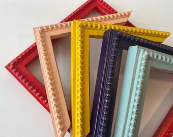 Vintage Color of Your Choice - in 1x1 Bumpy Style - Choose your frame size - 2x2 up to 18x24 inches - FREE SHIPPING - Solid hardwood frames