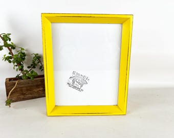 SHIPS TODAY - 8x10 Picture Frame - Vintage Yellow in Park Slope Style - In Stock - 8 x 10 Photo Frame Gallery Yellow