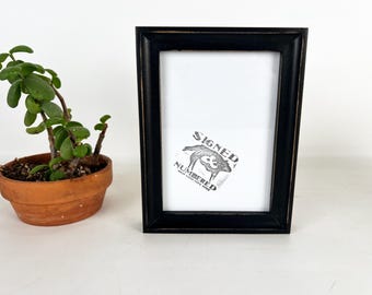 SHIPS TODAY - 5x7 Picture Frame in Foxy Cove Style with Vintage Black Finish - In Stock - 5 x 7 Frame Solid Hardwood Rustic