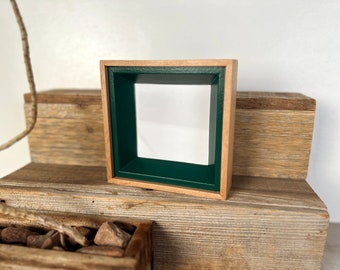 4x4" Square Picture Frame in Park Slope Plus Style with Solid Peacock Finish - IN STOCK - Same Day Shipping - Handmade 4 x 4 inch Frame