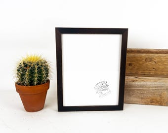 SHIPS TODAY - 8x10 Picture Frame with Vintage Dark Wood Tone Finish in Peewee Style - In Stock - 8 x 10 Photo Frame Rustic Brown