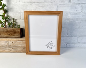 SHIPS TODAY - 8.5 x 11 Picture Frame - 1x1 Flat Style in Solid Natural Willow Finish - In Stock - 8.5x11 inch Picture Frame Willow Wood