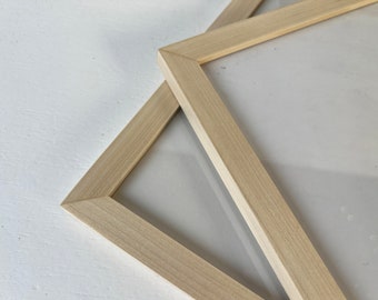 Natural POPLAR Picture Frame in Peewee style- Choose Size: 2x2 up to 14x14  inches / A3 Size - solid hardwood, simple, modern, minimal