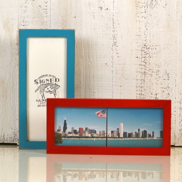 4x10" Picture Frame for Photo Booth strip or Panoramic Photo in Peewee Style and Color of Your Choice - 2x8 Photo Frame - Panoramic Frame