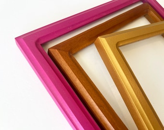 Solid Color of Your Choice in 1x1 Double Cove Style Choose your frame size up to 20x30 inches - Free Shipping
