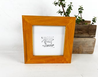 6x6" Square Frame -SHIPS RIGHT AWAY - 1.5 Standard style on Poplar with Vintage Honey Dye Finish - In Stock - Rustic 6 x 6 Photo Frame