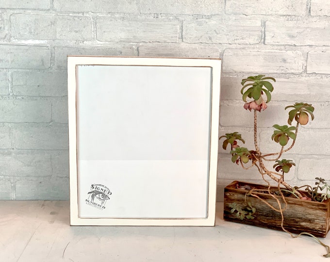 11.75x13.75" Picture Frame - SHIPS TODAY - Peewee Style with Super Vintage White Finish - In Stock - Handmade 11.75 x 13.75 inch Frame