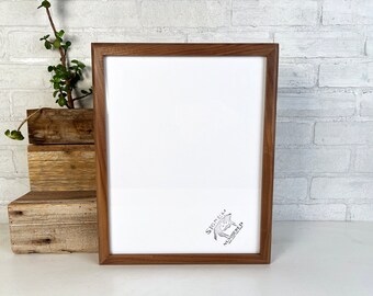 SHIPS TODAY - 11x14" Picture Frame - Deep Rounded Style with Natural Walnut Finish - In Stock - Handmade 11 x 14 Modern Canvas Depth Frame